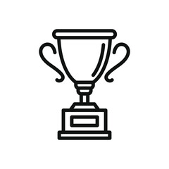 Simple linear trophy icon vector