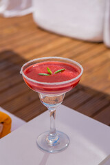 red cocktail ready to drink