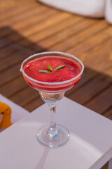 red cocktail ready to drink