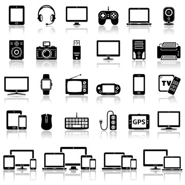 Set of Modern Digital Devices Icons