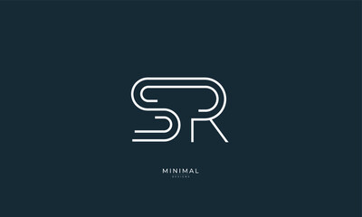 Alphabet letter icon logo SR