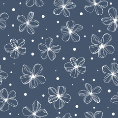 Fototapeta na wymiar Seamless floral graphic pattern. Hand-drawn. Vector botanical illustration