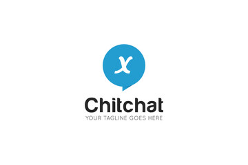 Initial letter x chat, message logo and icon vector illustration