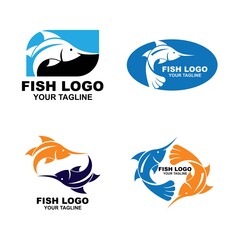 Set of Fish logo design icon vector illustration
