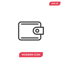 Wallet icon vector. Money sign