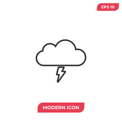 Storm icon vector. Cloud sign