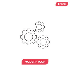 Gear icon vector. Cogwheel sign