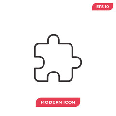 Puzzle piece icon vector. Puzzle sign