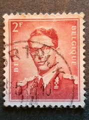 Old postage stamp from Belgium in the King Baudouin series