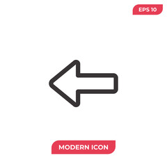 Left arrow icon vector. Arrow sign