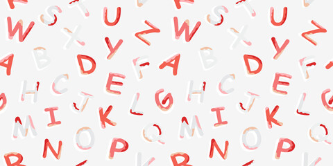 Alphabet seamless border, banner vector background concept design for back to school. Abc background