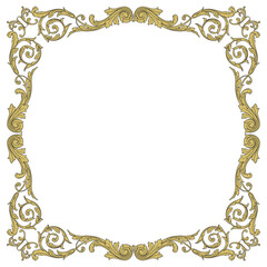 Vintage Ornament Element in baroque style with filigree and floral engrave the best situated for create frame, border, banner. It's hand drawn foliage swirl like victorian or damask design arabesque.