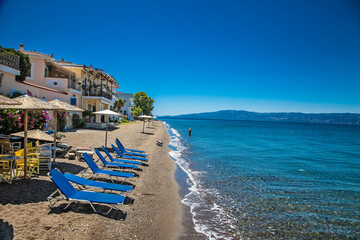 Beautiful Amarynthos beach at Evia , Greece. - 361997288