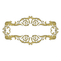 Vintage Ornament Element in baroque style with filigree and floral engrave the best situated for create frame, border, banner. It's hand drawn foliage swirl like victorian or damask design arabesque.
