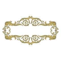 Vintage Ornament Element in baroque style with filigree and floral engrave the best situated for create frame, border, banner. It's hand drawn foliage swirl like victorian or damask design arabesque.