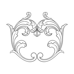 Classical baroque vector of vintage element for design. Decorative design element filigree calligraphy vector. You can use for wedding decoration of greeting card and laser cutting.