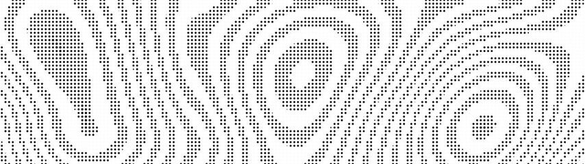 Topographic map. Abstract gradient halftone background of black dots. Optical illusion. Abstract vector illustration.