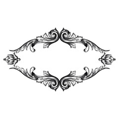Obraz premium Classical baroque vector of vintage element for design. Decorative design element filigree calligraphy vector. You can use for wedding decoration of greeting card and laser cutting.