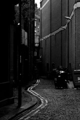 Dark, narrow victorian alley