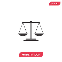  Scale icon vector. Balance sign