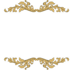 Vintage Ornament Element in baroque style with filigree and floral engrave the best situated for create frame, border, banner. It's hand drawn foliage swirl like victorian or damask design arabesque.