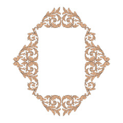 Vintage Ornament Element in baroque style with filigree and floral engrave the best situated for create frame, border, banner. It's hand drawn foliage swirl like victorian or damask design arabesque.