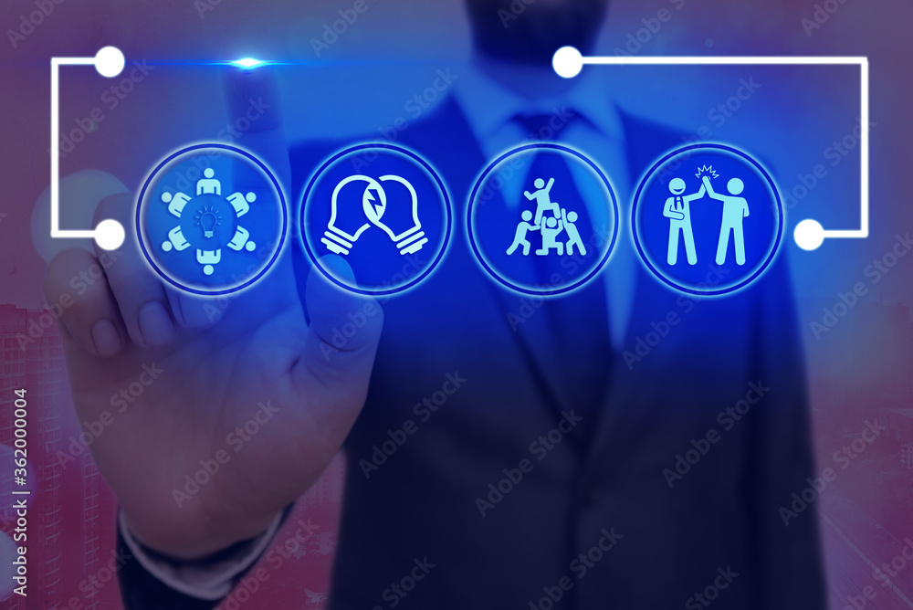 Poster information digital technology network connection infographic elements icon