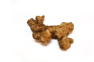 Fresh ginger on white background,raw material for cooking