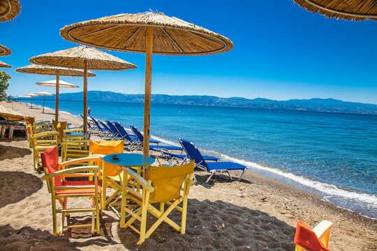 Beautiful Amarynthos beach at Evia , Greece.