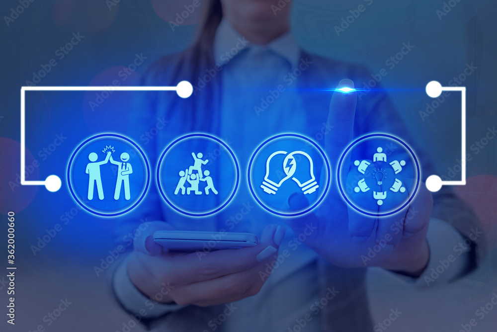 Poster information digital technology network connection infographic elements icon