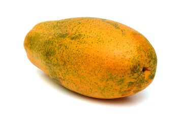 Papaya fruits.Half cut and whole papaya fruits on white background.