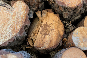 A beautiful natural design in a log felled in Spain. 