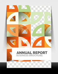 Business flyer annual report, circle and triangle shapes modern design