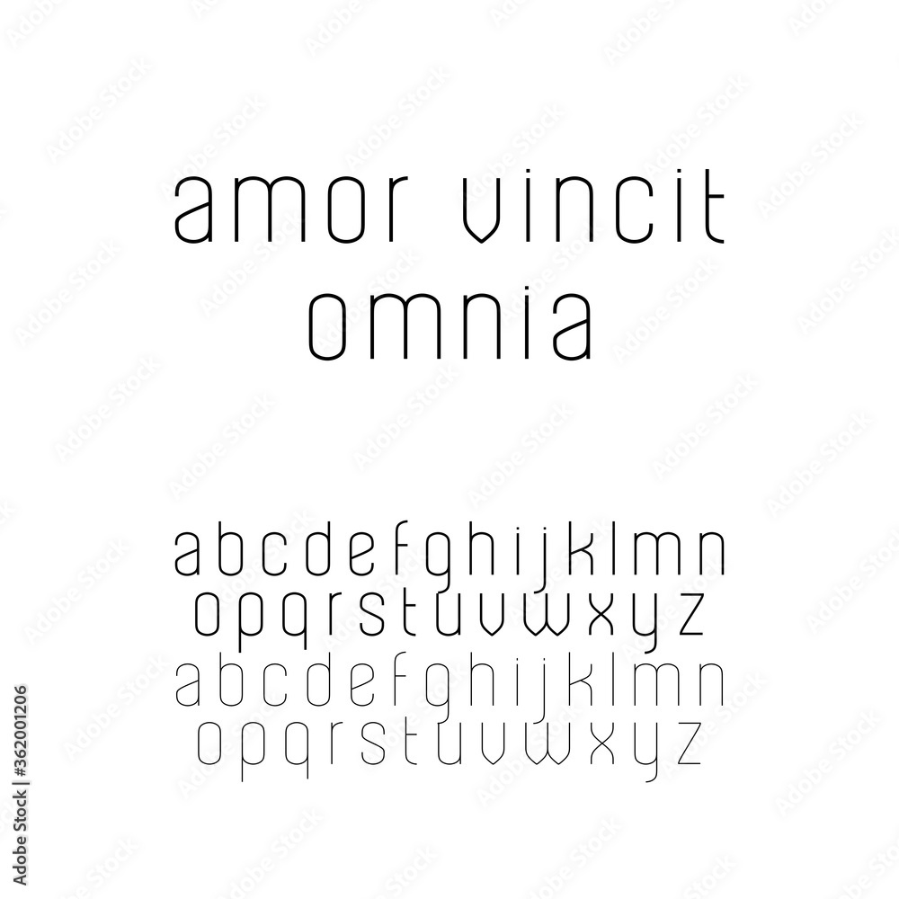 Fototapete simple sans serif font in regular and light versions