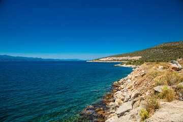 Beautiful panoramic view on cost at Evia island.  Greece