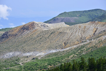 crater of active volcano of Japan,  Mt. Shiranesan