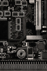 Fototapeta premium Detail of the motherboard of an old PC