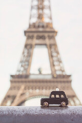 Eiffel Tower and Antique Car , Paris Concept