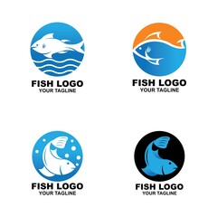 Set of Fish logo design icon vector illustration 