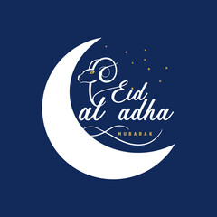 Obraz premium Eid Al Adha Mubarak social media illustration