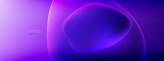 Vector abstract background - liquid bubble shapes on fluid gradient with shadows and light effects. Shiny design template for text