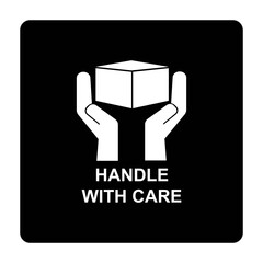 handle with care delivery label sign vector
