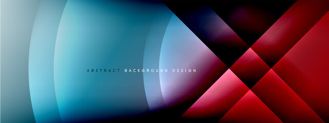 Vector abstract background - circle and cross on fluid gradient with shadows and light effects. Techno or business shiny design templates for text