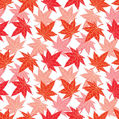 紅葉　シームレスパターン　透かし