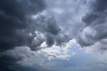 dark storm clouds on sky at evening background