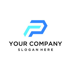 Fototapeta premium Abstract modern letter P logo design