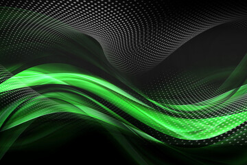 Futuristic modern background. Elegant interface of smartfon. Blur gradient with fluid flow green waves.