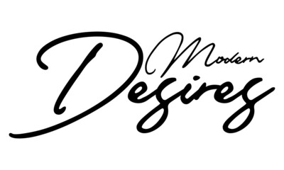 Modern Desires Handwritten Font Calligraphy Black Color Text 
on White Background