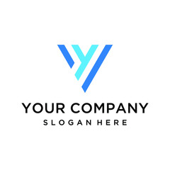 Abstract modern letter VY logo design