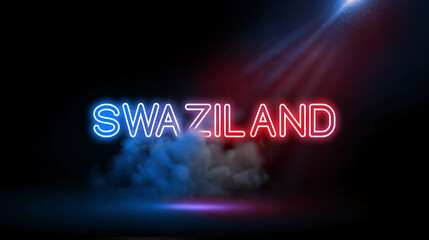 Swaziland, Eswatini, officially the Kingdom of Eswatini, sometimes written in English as eSwatini, Studio room with Neon lights.